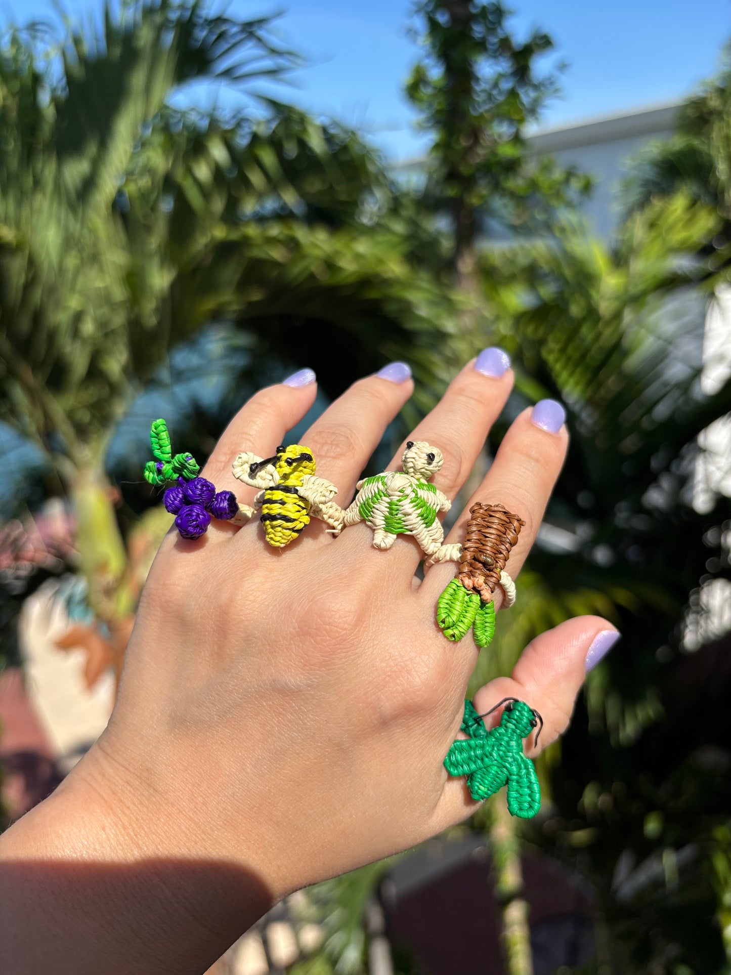 Toquilla straw rings