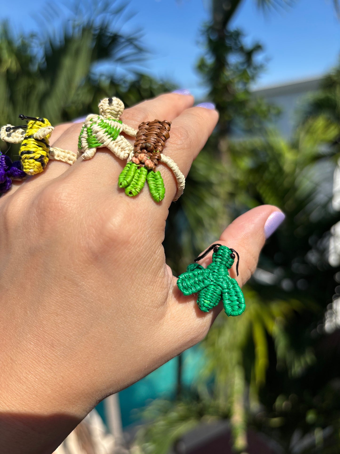 Toquilla straw rings