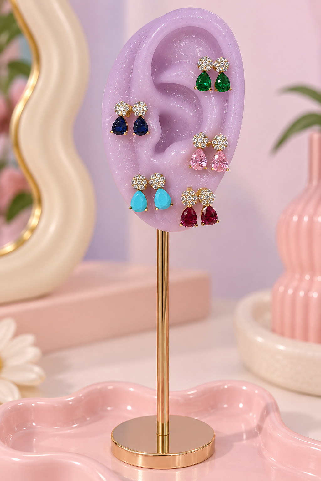 Candy Earrings Zirconia Goldplated