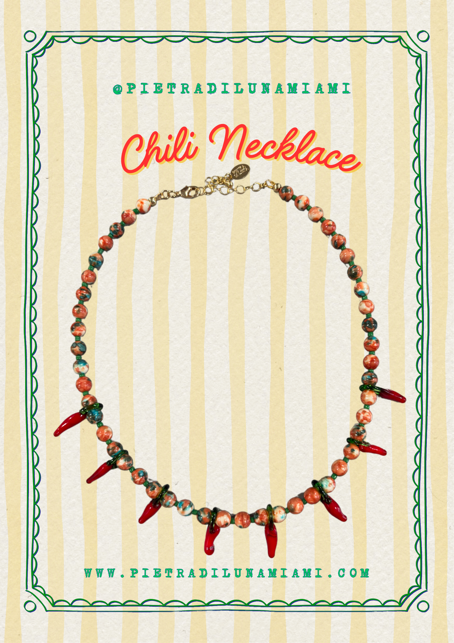 Hot Pepper Necklace Glass