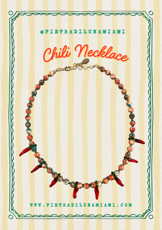 Hot Pepper Necklace Glass