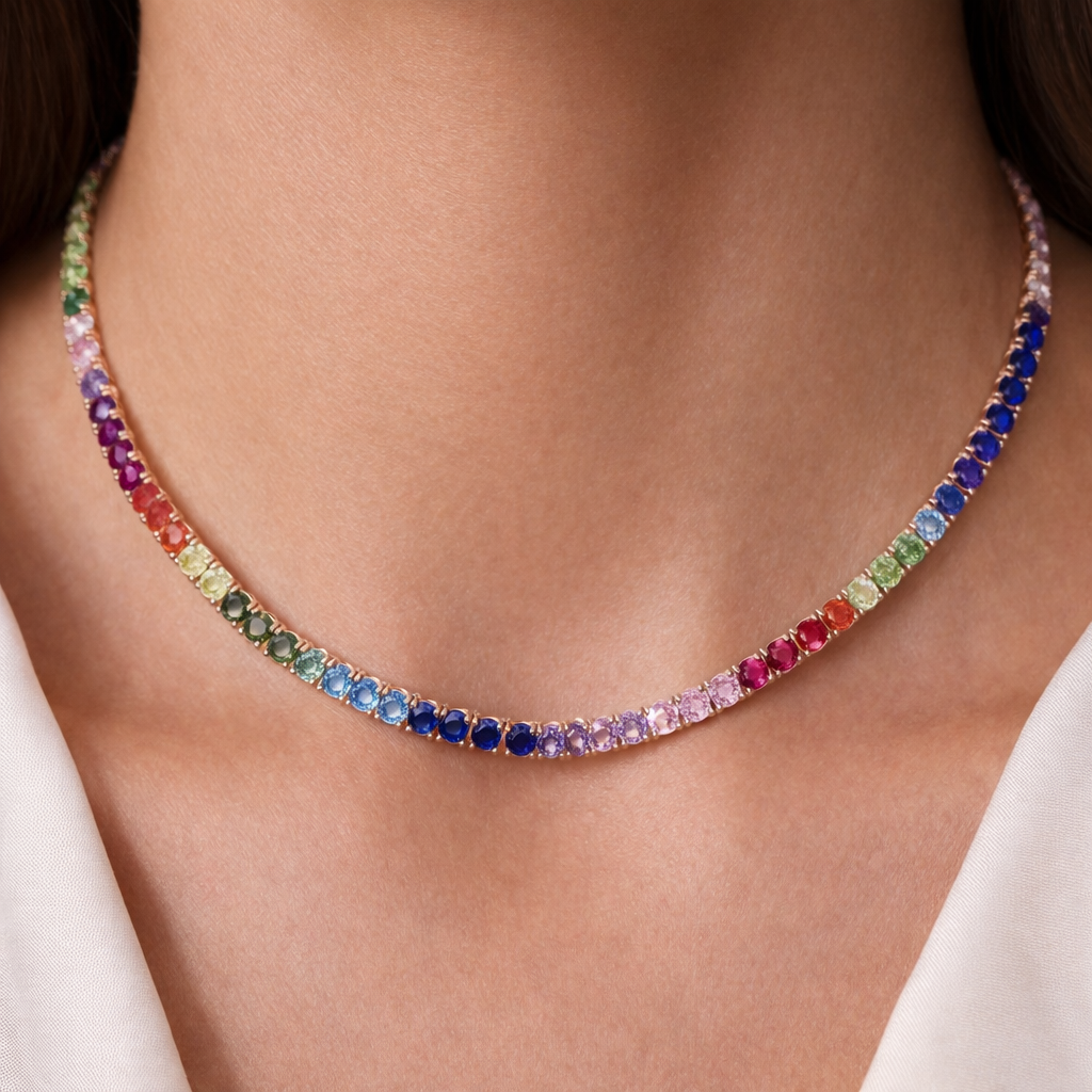 Rainbow love necklace